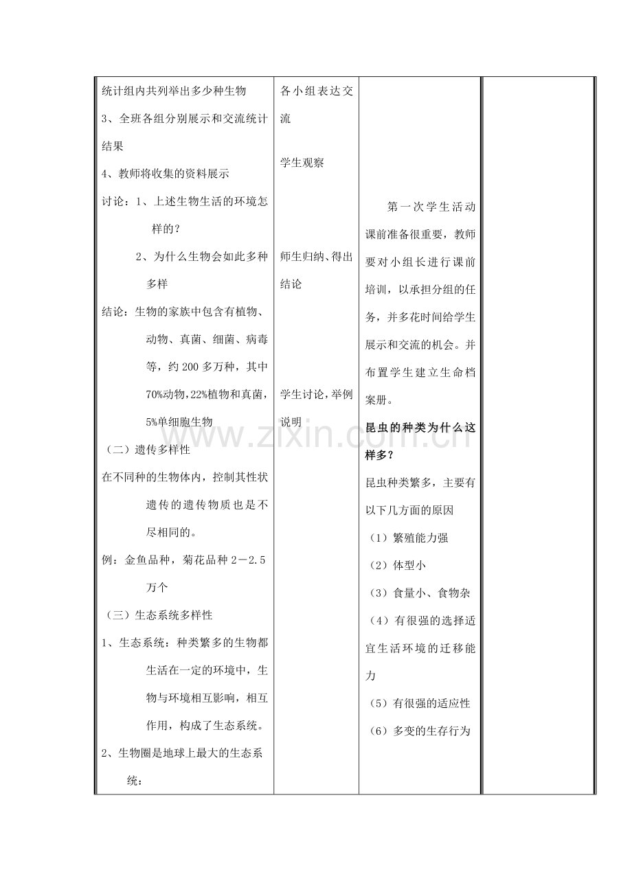 七年级生物上册 1.1.1 形形色色的生物教案1 （新版）北师大版-（新版）北师大版初中七年级上册生物教案.doc_第3页