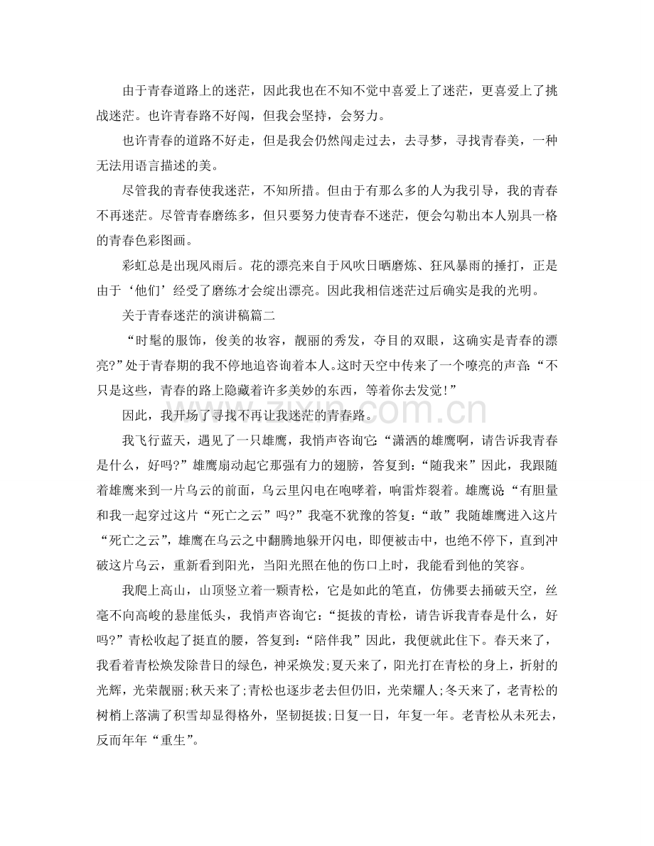 关于青春迷茫的演讲稿范文700字5篇参考.doc_第2页