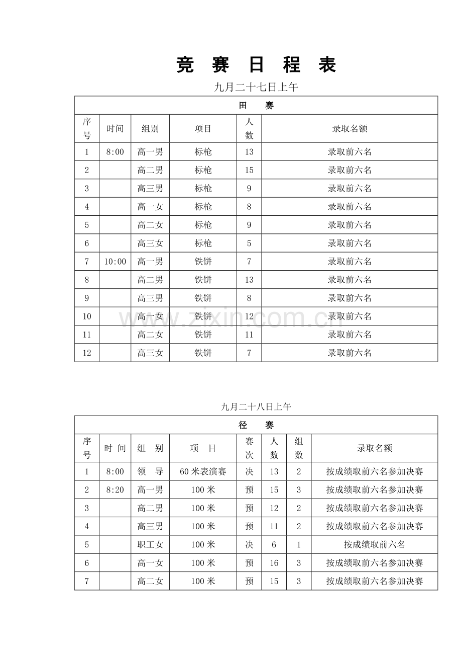 运动会日程表.doc_第1页