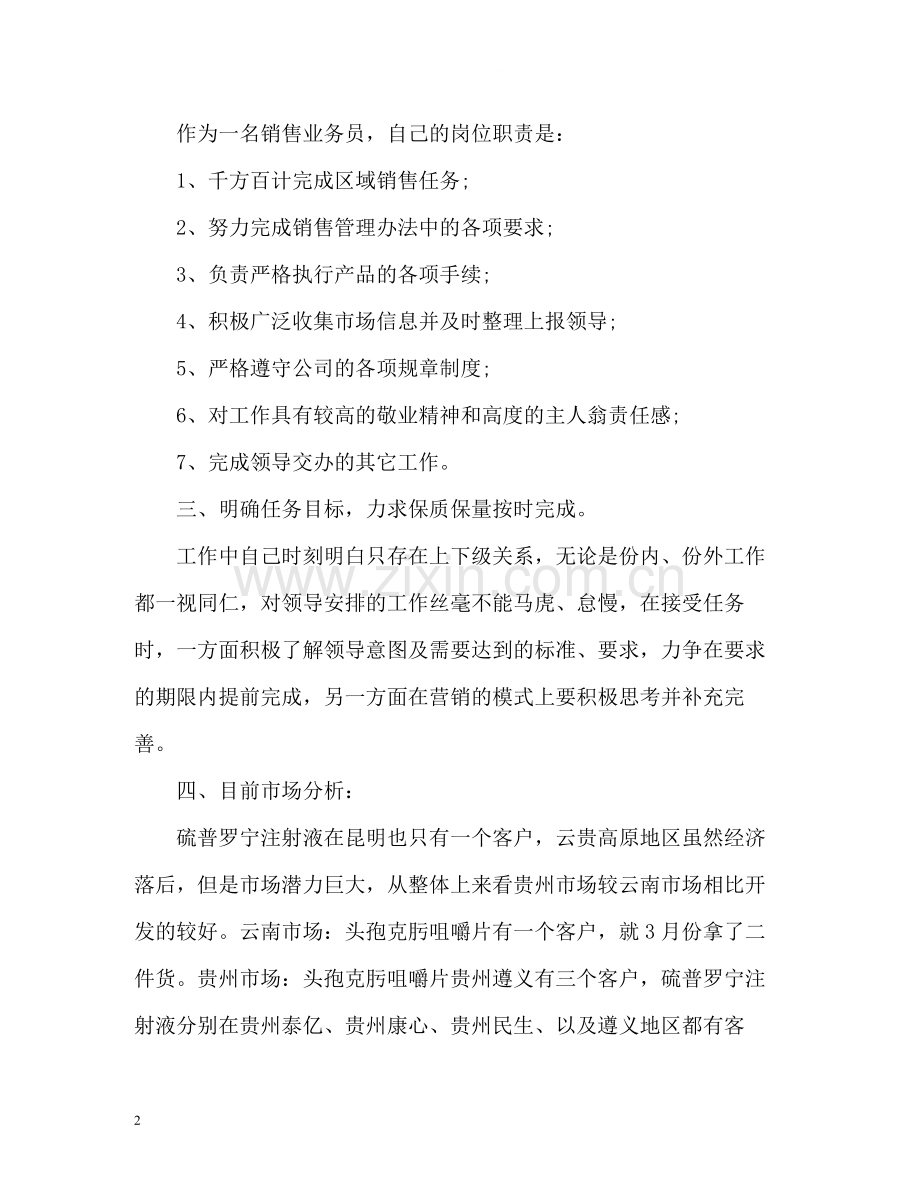 药品销售员个人工作总结.docx_第2页