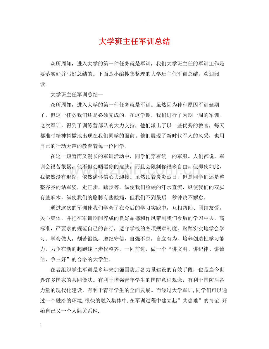 大学班主任军训总结.docx_第1页