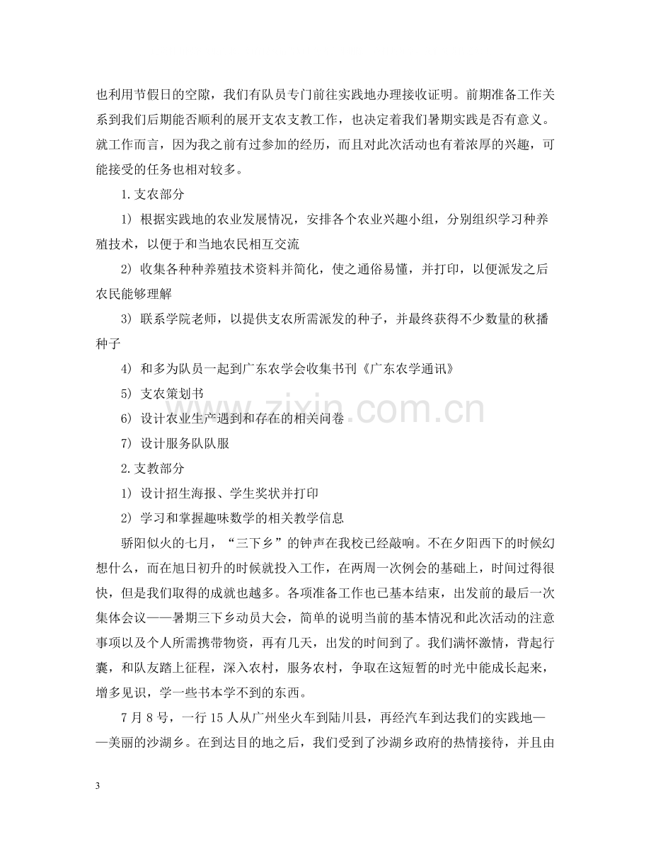 大学生暑假三下乡个人活动总结范文.docx_第3页