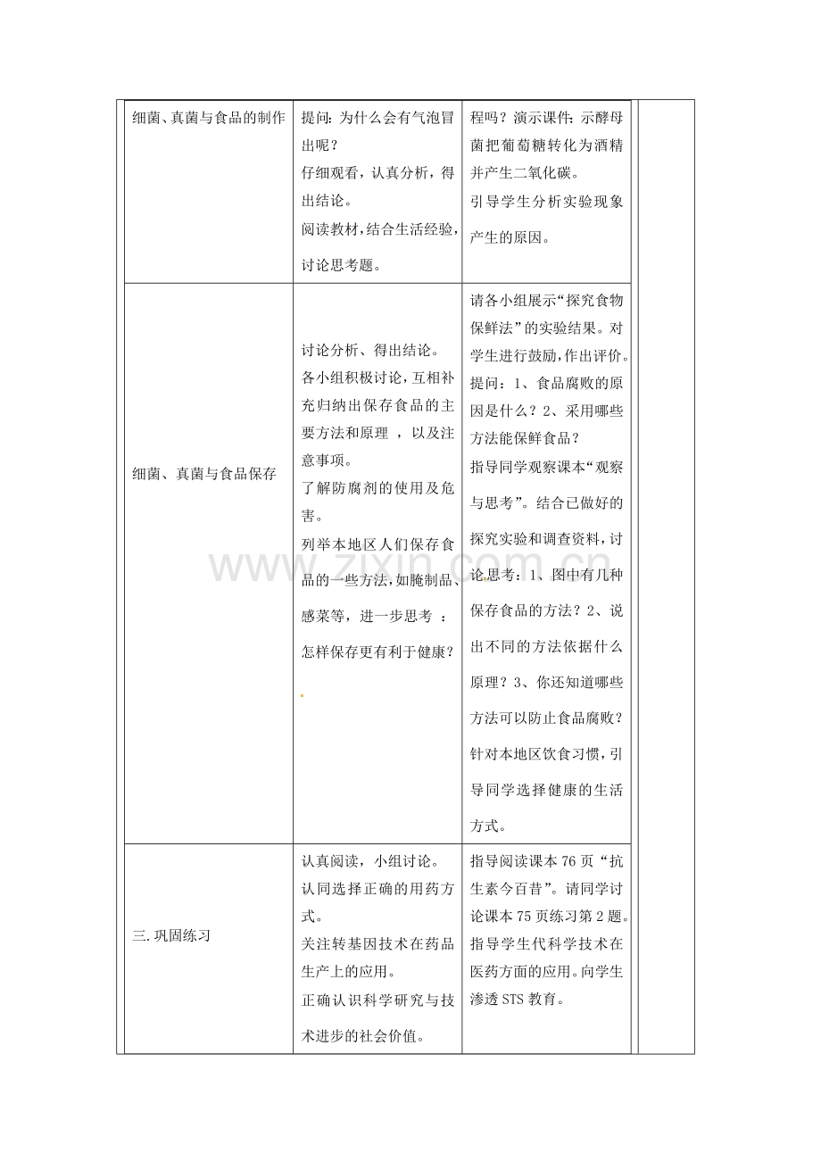 八年级生物上册 4.5 人类对细菌和真菌的利用教案 （新版）新人教版-（新版）新人教版初中八年级上册生物教案.doc_第2页