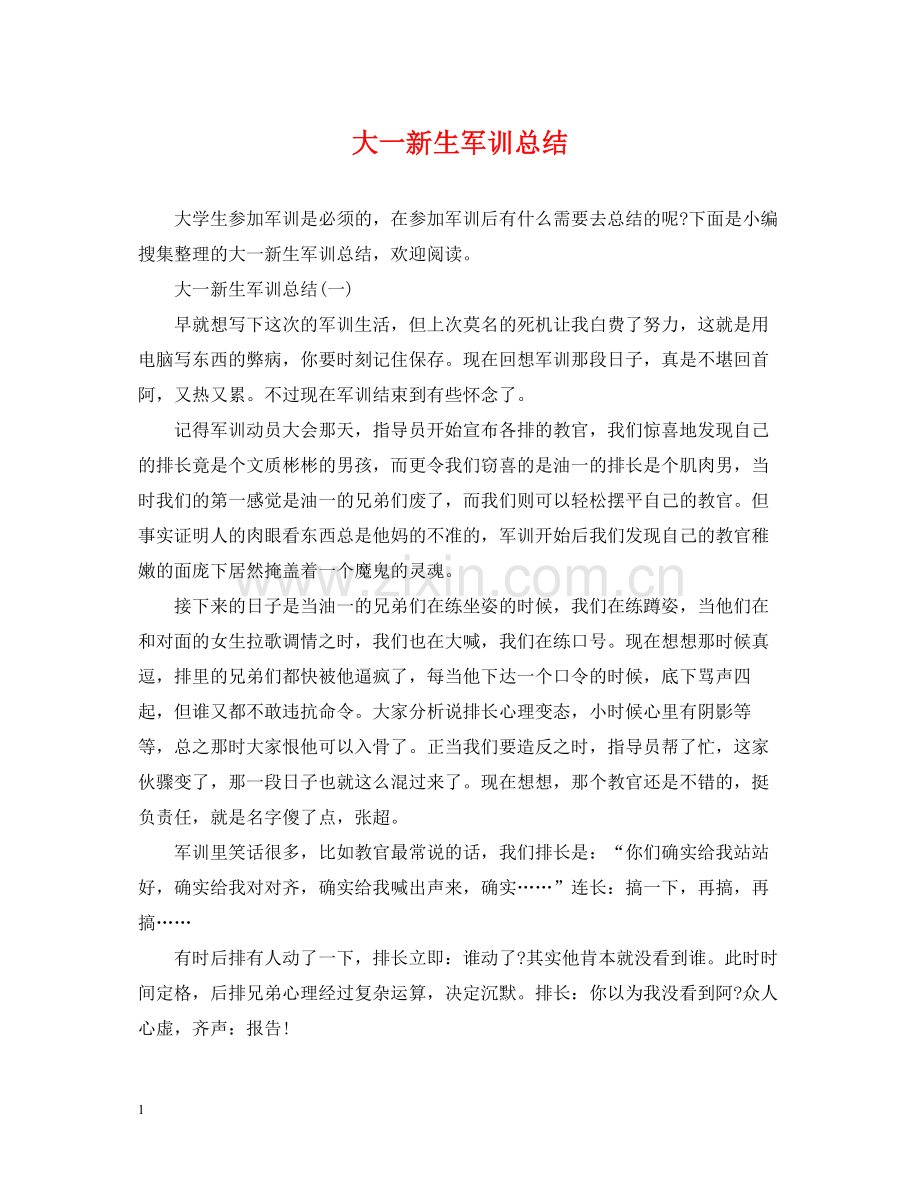 大一新生军训总结2.docx_第1页