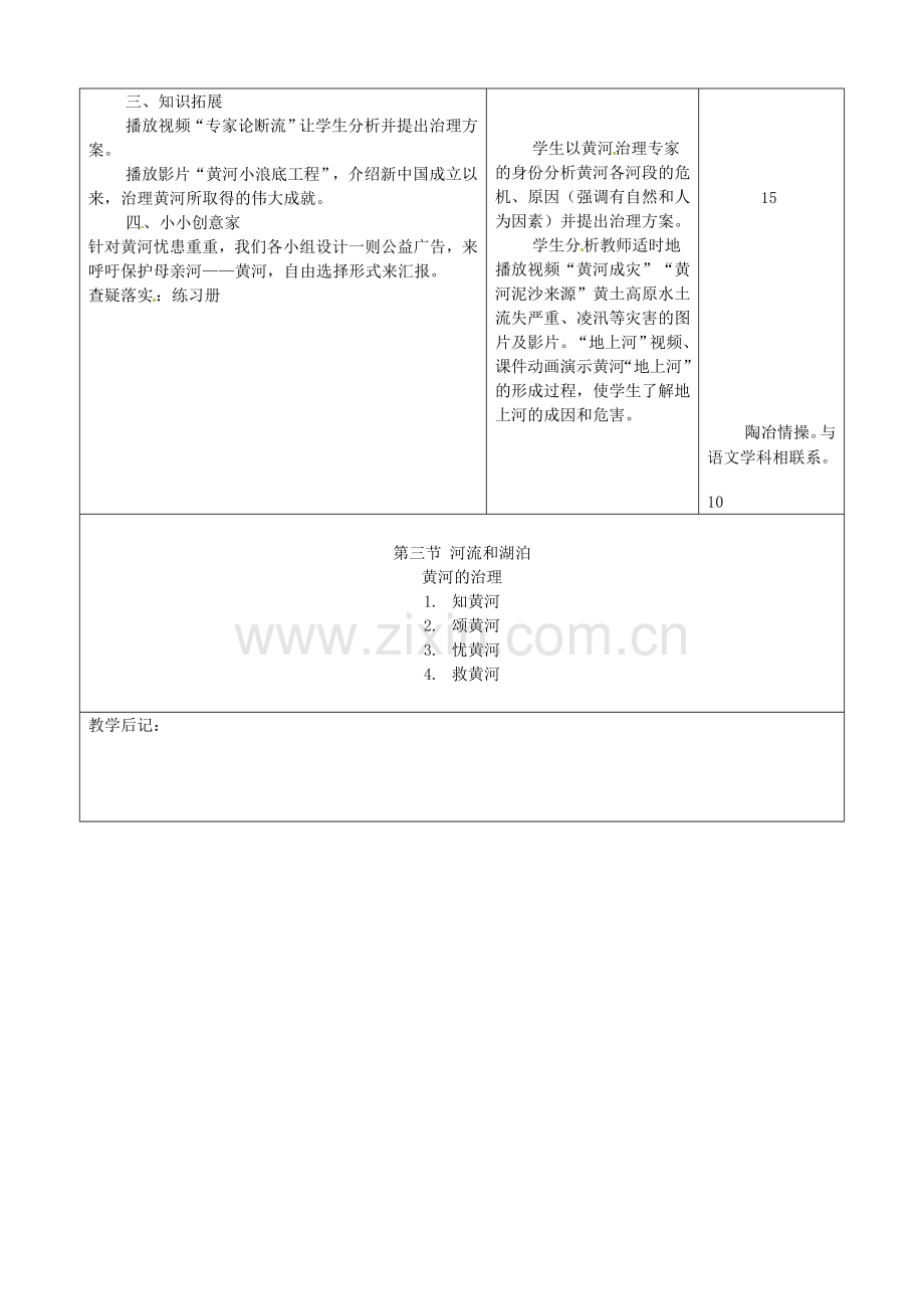 吉林省四平市第十七中学八年级地理上册 2.3.2 黄河的治理教案 新人教版.doc_第2页