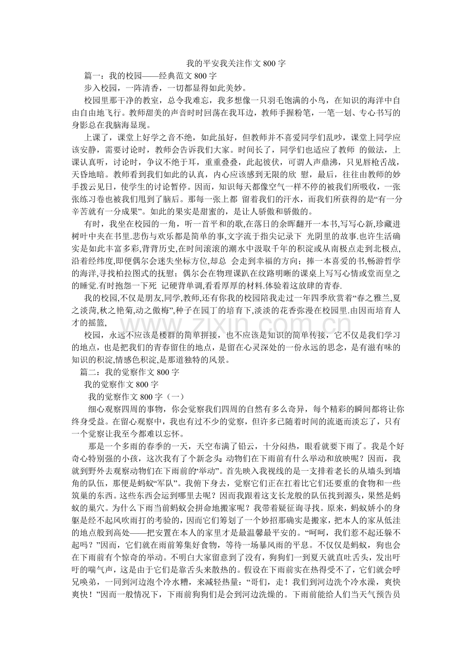 我的安全我关注作文800字.doc_第1页