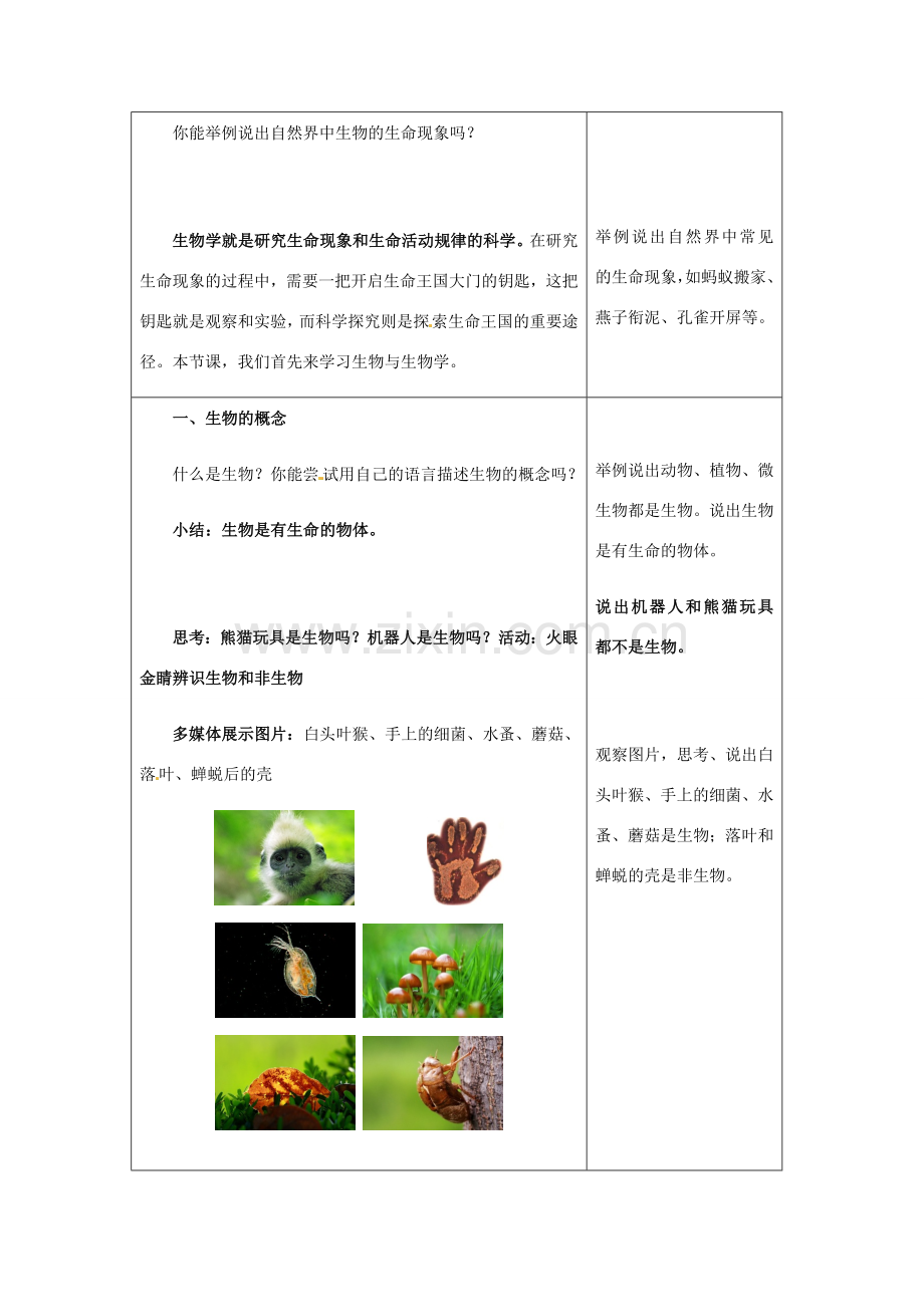 七年级生物上册 1.1.1《生物与生物学》教案 （新版）苏教版-（新版）苏教版初中七年级上册生物教案.doc_第3页