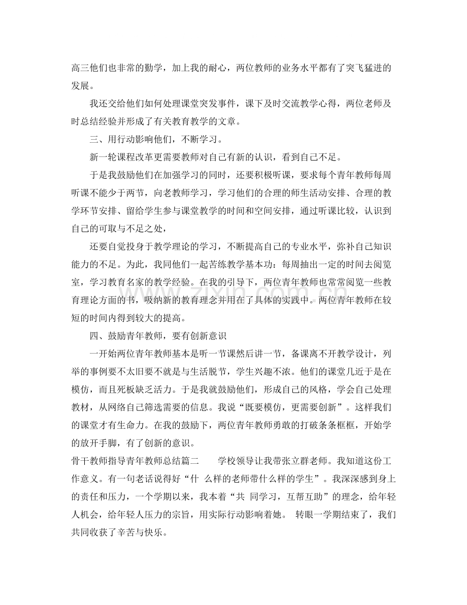 骨干教师指导青年教师总结.docx_第2页