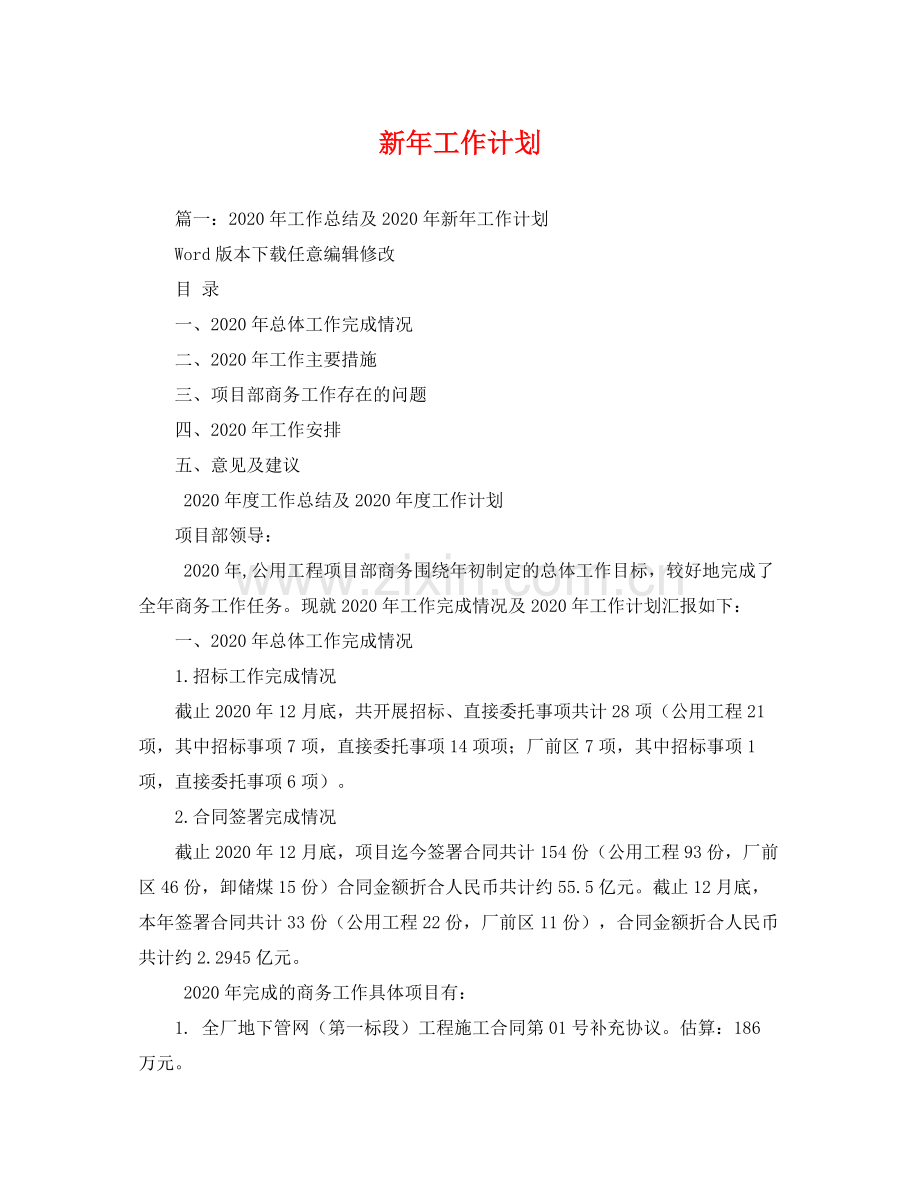 新年工作计划 .docx_第1页