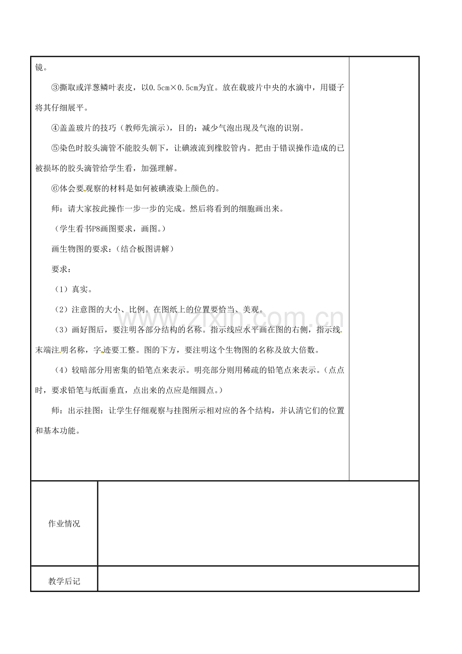 江苏省苏州工业园区东沙湖学校七年级生物下册 第一节 生物体的基本结构（第一课时）教案 苏科版.doc_第3页