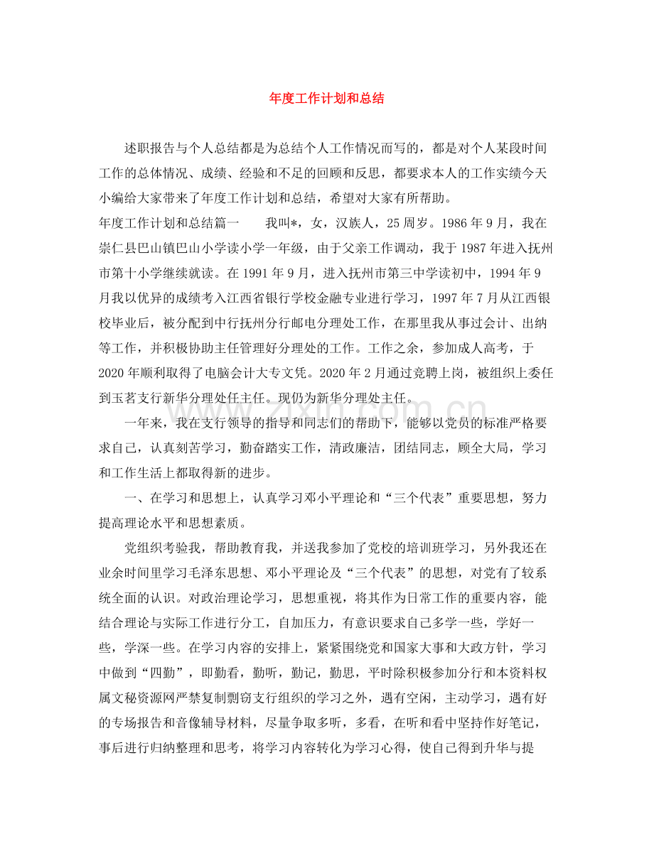 2020年度工作计划和总结.docx_第1页