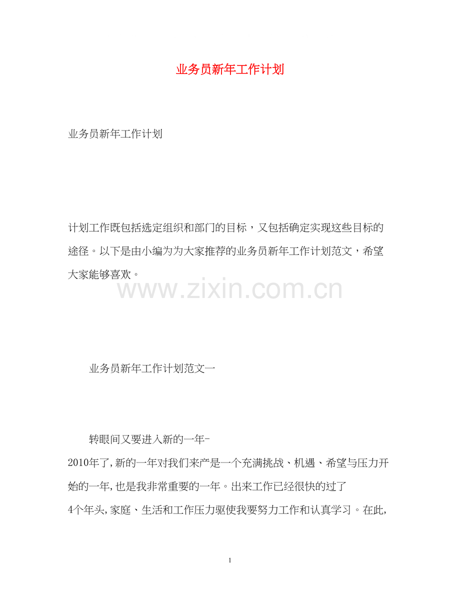 业务员新年工作计划2.docx_第1页