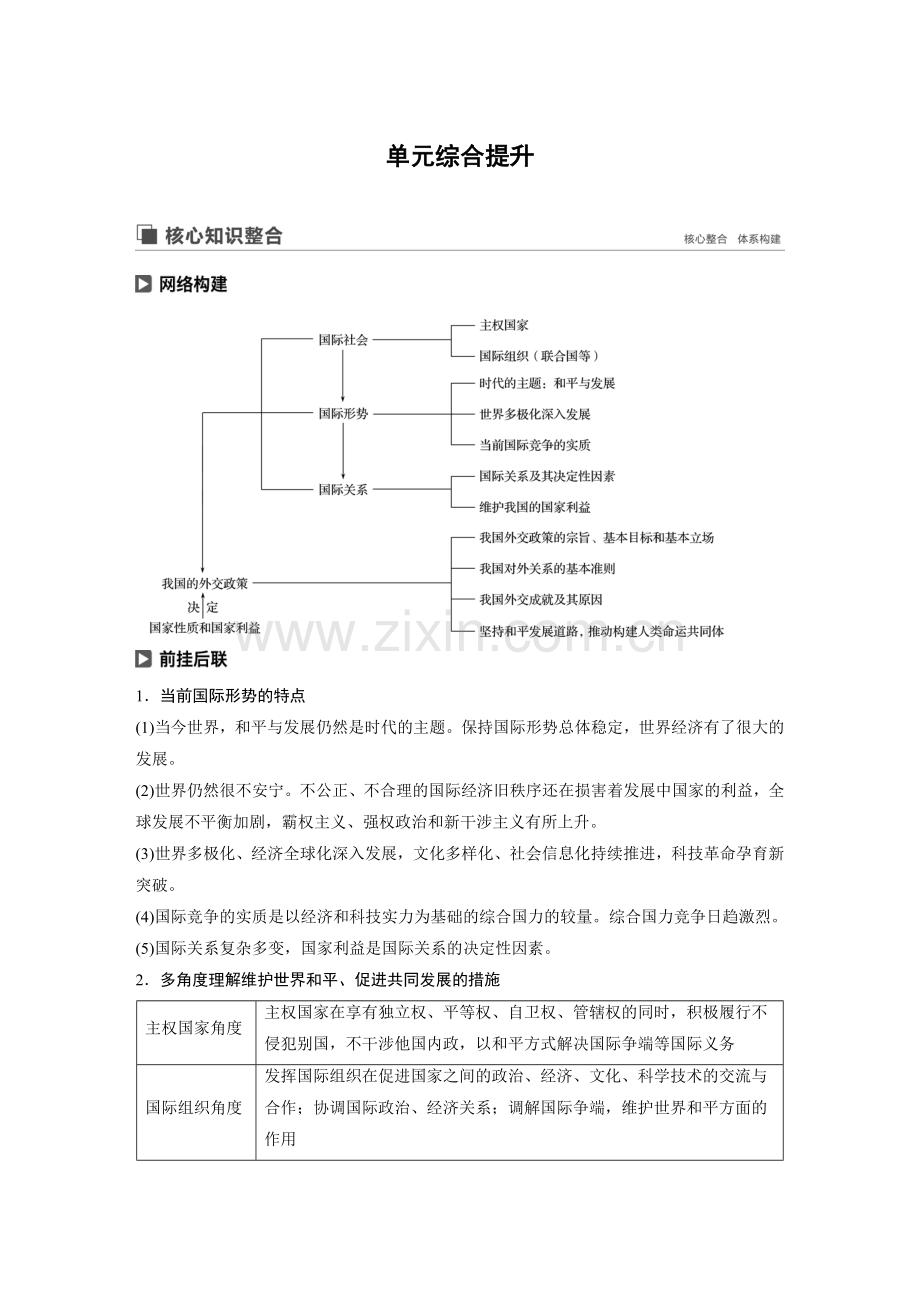 第八单元--单元综合提升--核心知识整合.docx_第1页