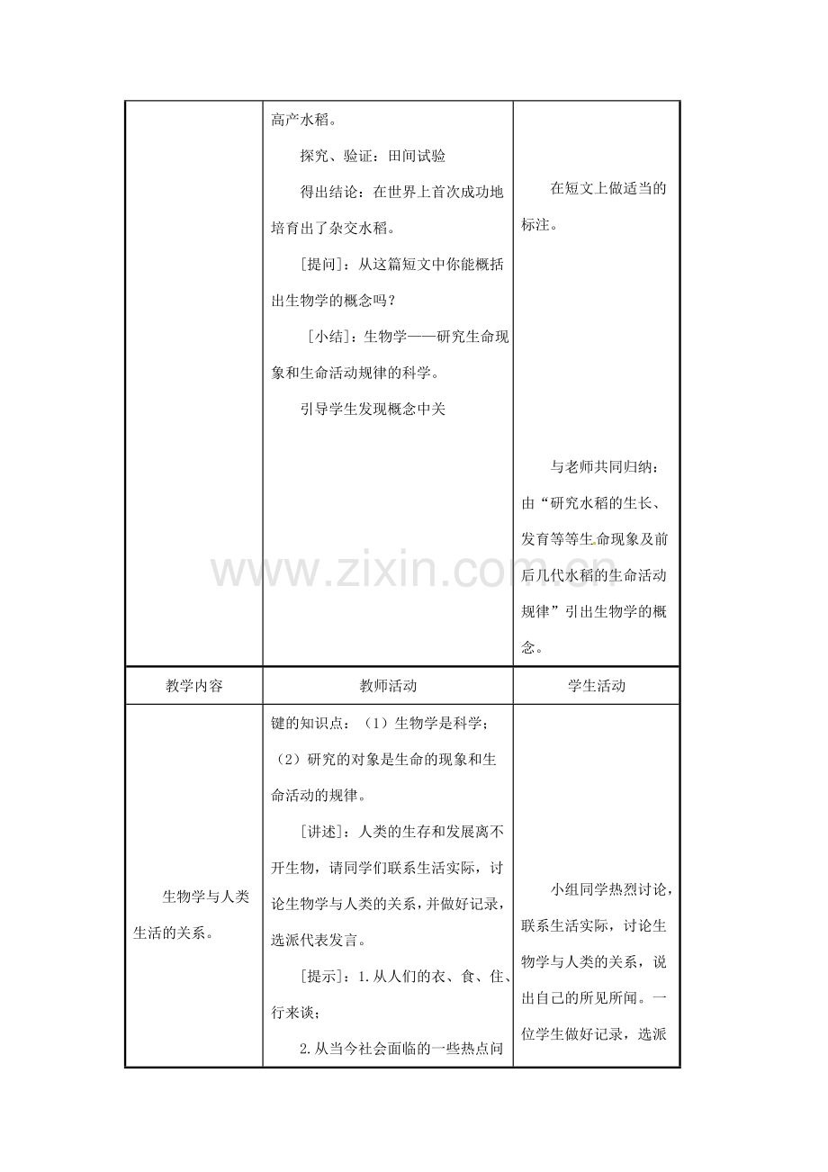 七年级生物上册 1.3 我们身边的生物学2教案 苏教版.doc_第3页