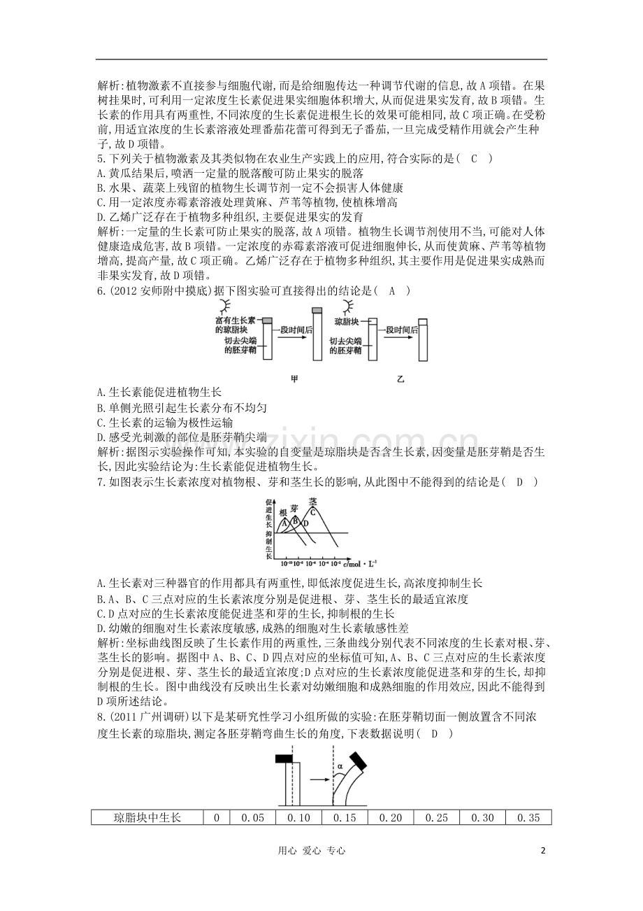 四川省成都经济技术开发区高考生物-第三章-第1、2、3节-植物生长素的发现生长素的生理作用-其他植物激素课.doc_第2页