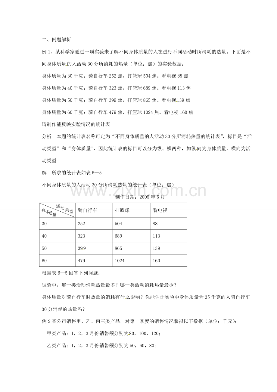 浙江省温州市瓯海区七年级数学上册《6.2统计表》教案 浙教版.doc_第2页