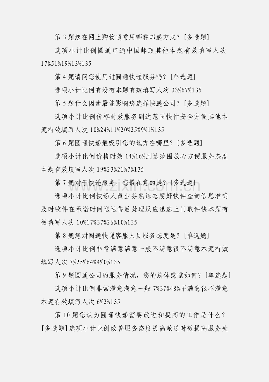 圆通快递问卷调查表.docx_第2页