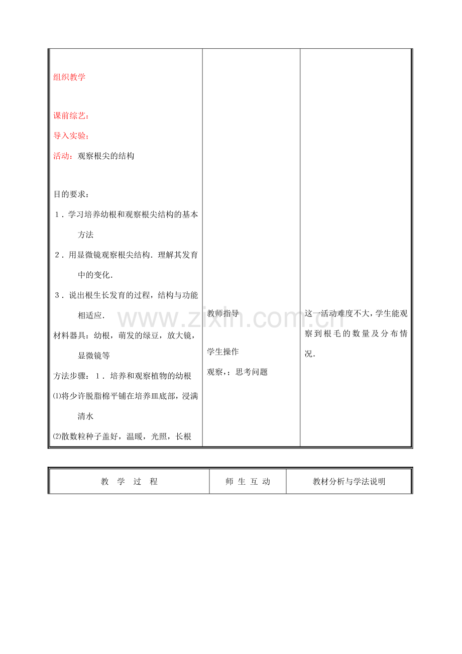 七年级生物上册 3.6.2营养器官的生长教案(一) 北师大版.doc_第2页