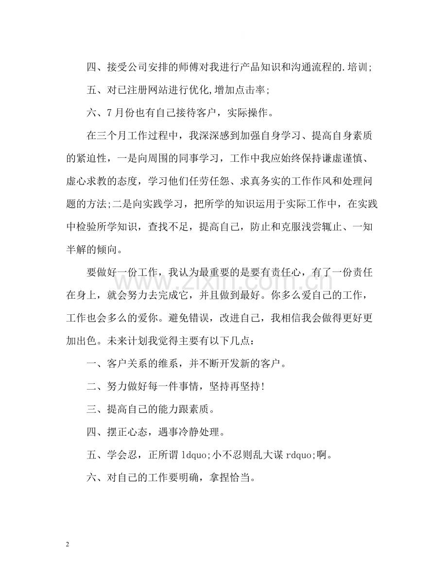 销售助理试用期工作总结.docx_第2页