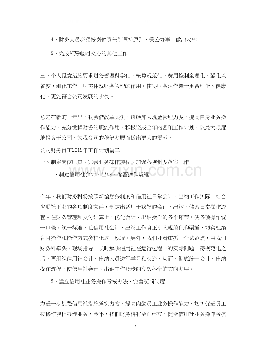 公司财务员工工作计划.docx_第2页