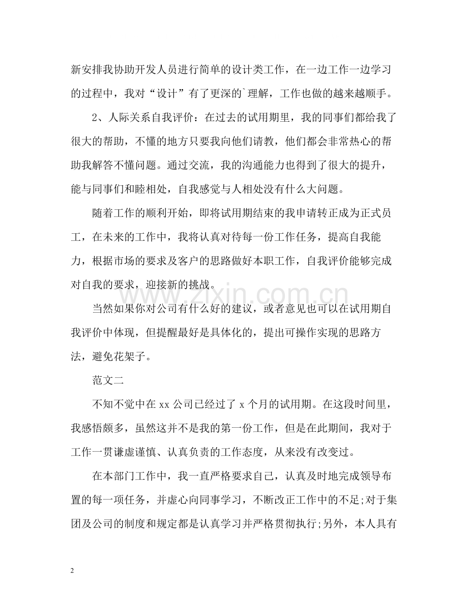 公司新人试用期自我评价怎么写.docx_第2页