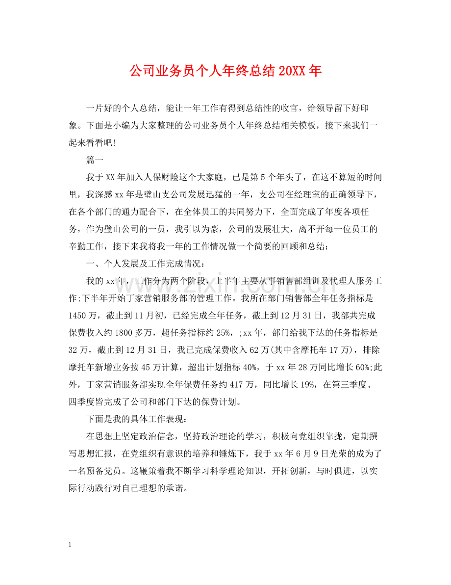 公司业务员个人年终总结.docx_第1页