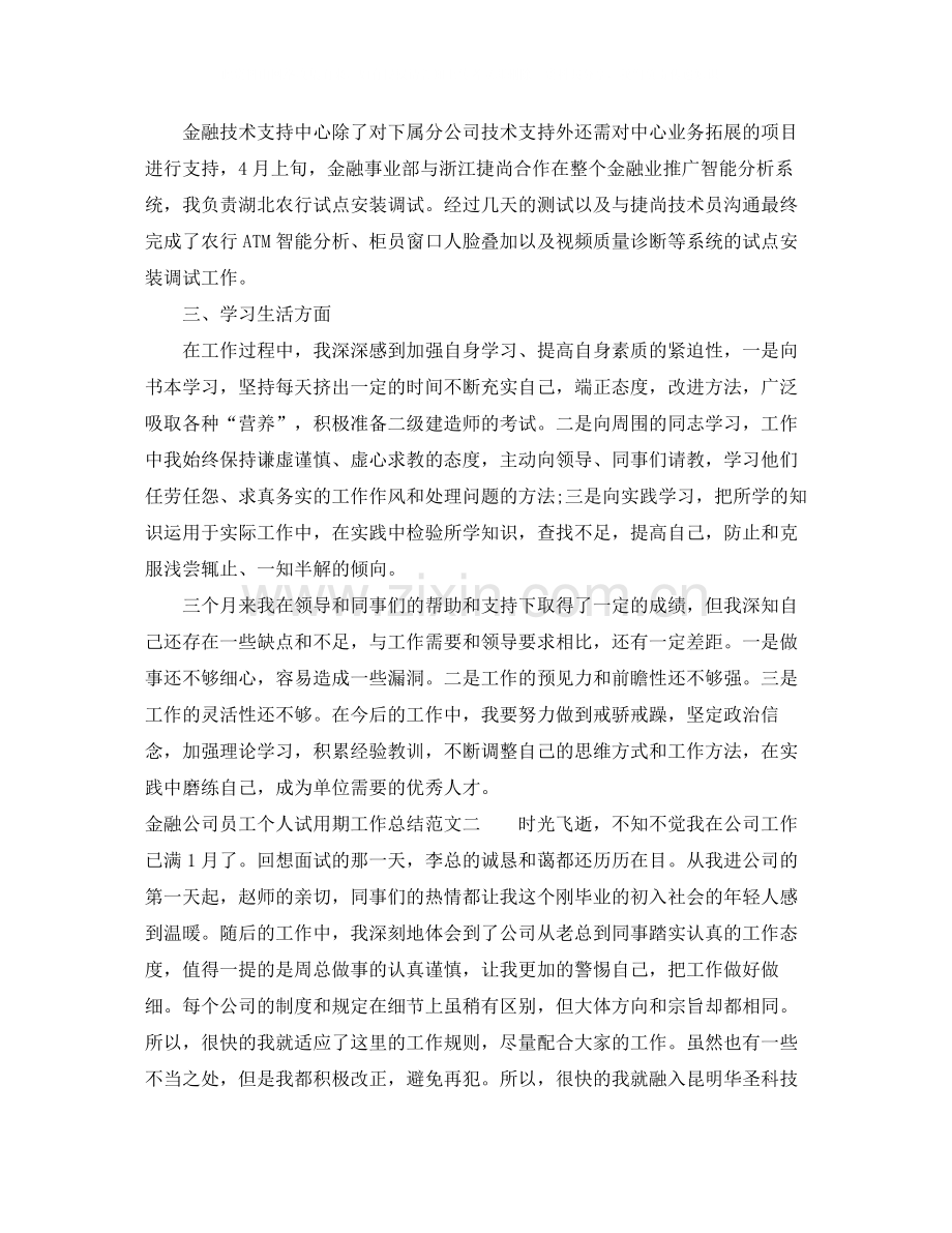 金融公司员工个人试用期工作总结.docx_第2页