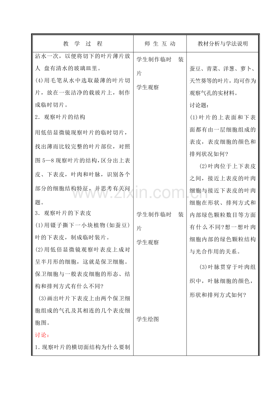 七年级生物上册 3.5.1光合作用教案(五） 北师大版.doc_第3页