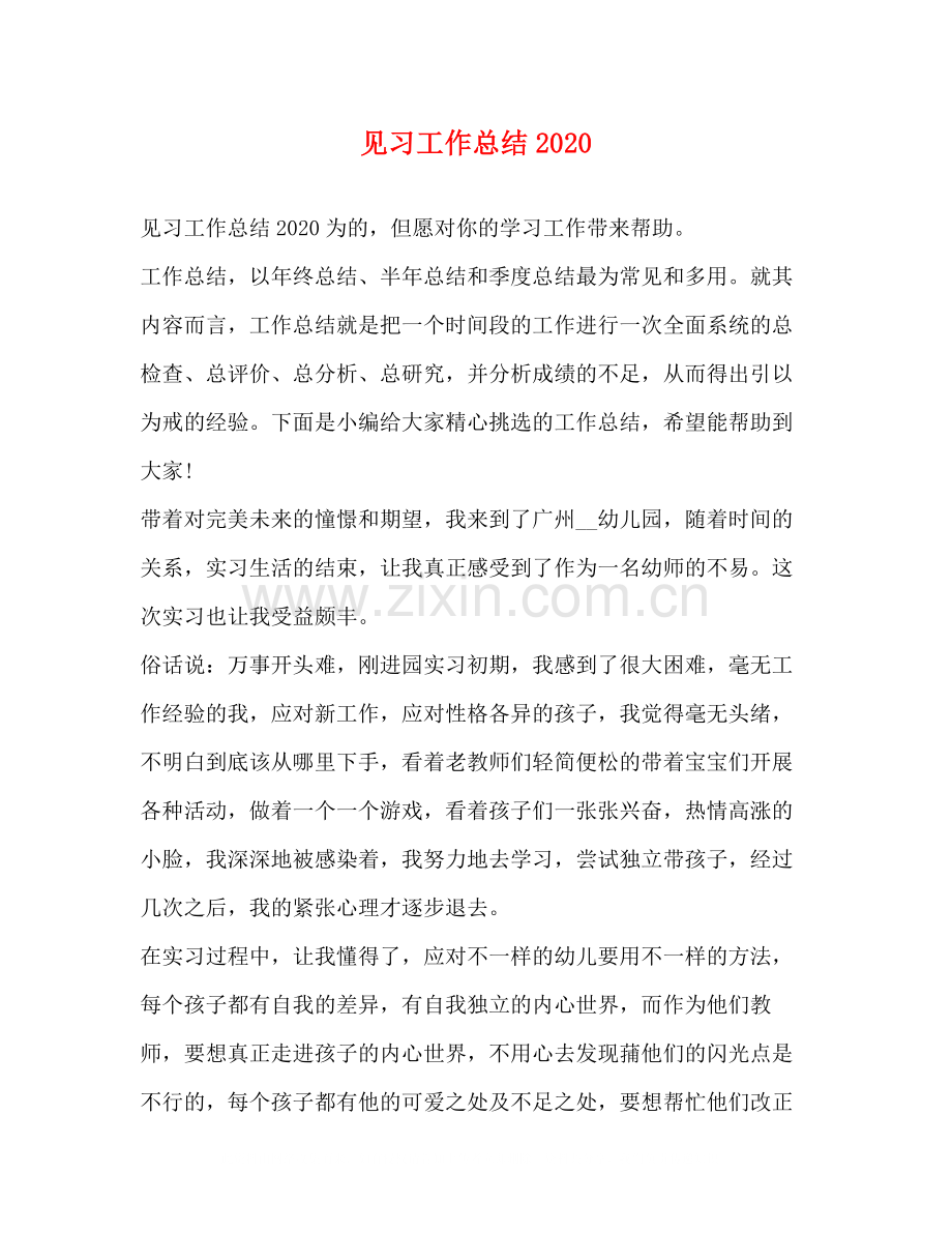 见习工作总结.docx_第1页