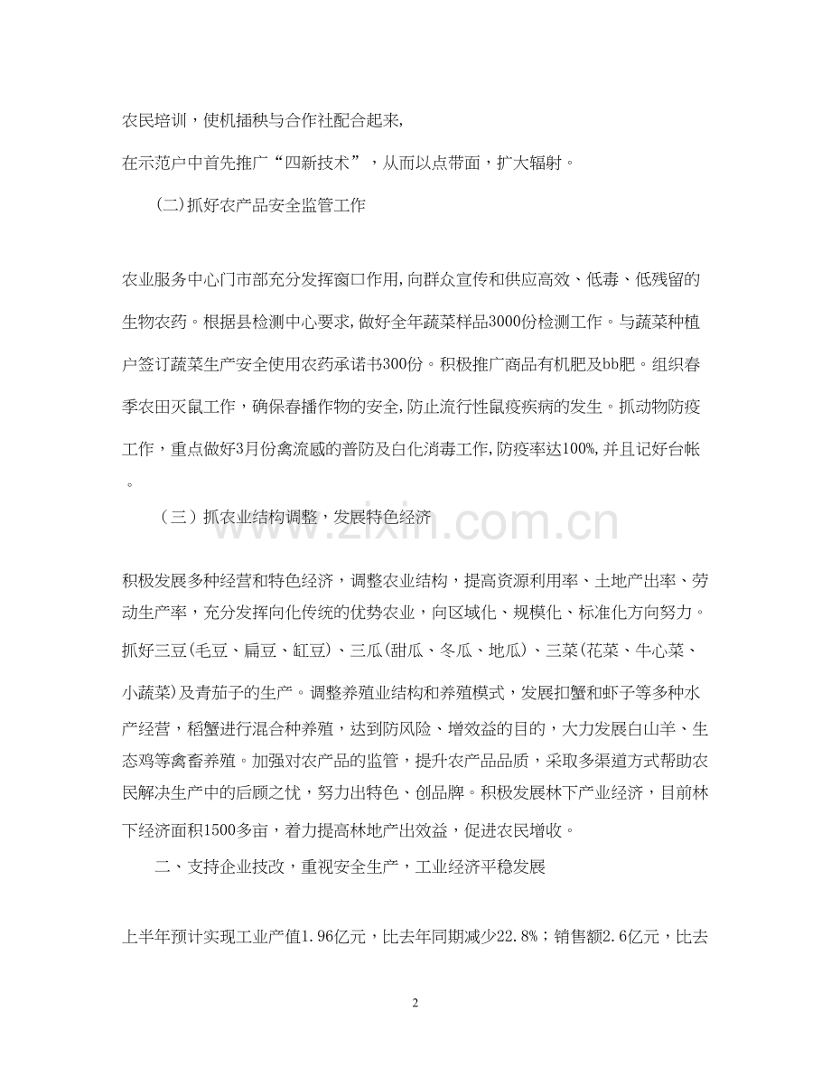 镇政府上半年工作总结及下半年工作计划.docx_第2页