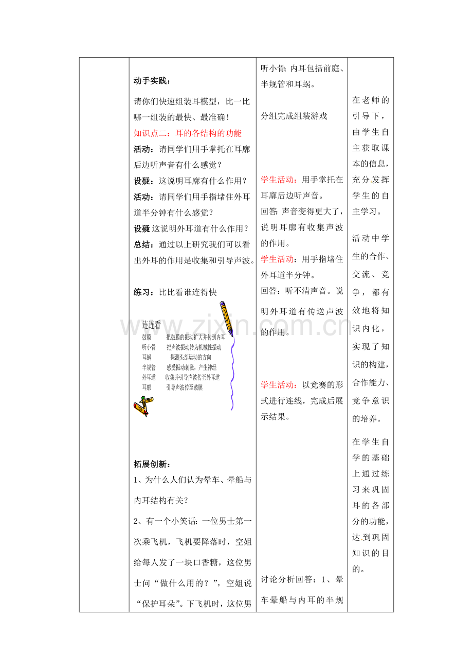 七年级生物下册 第3单元 第5章 第4节 人体对周围世界的感知（第2课时）教案2 （新版）济南版.doc_第3页