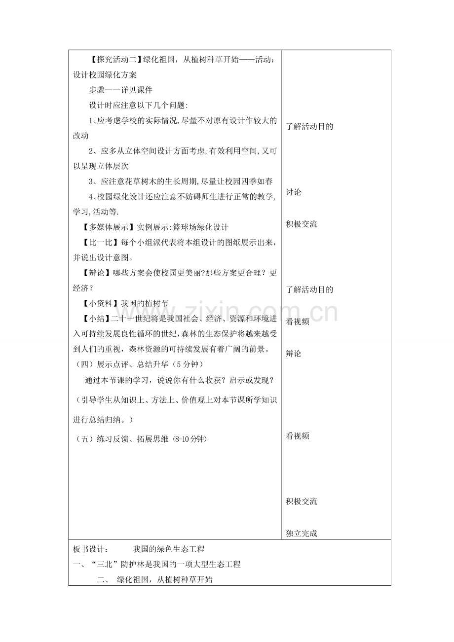 七年级生物上册 3.7.3《我国的绿色生态工程》教案 （新版）北师大版-（新版）北师大版初中七年级上册生物教案.doc_第2页