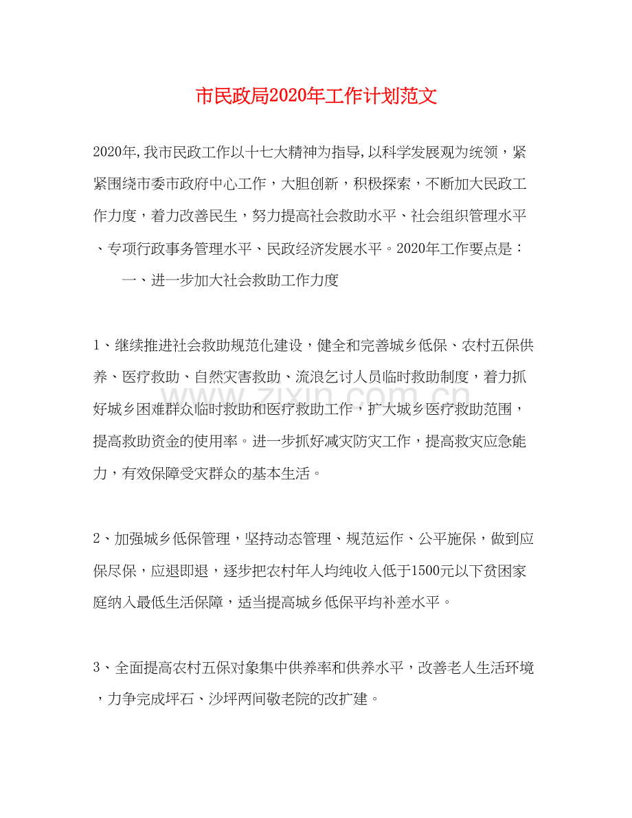 市民政局年工作计划范文.docx_第1页