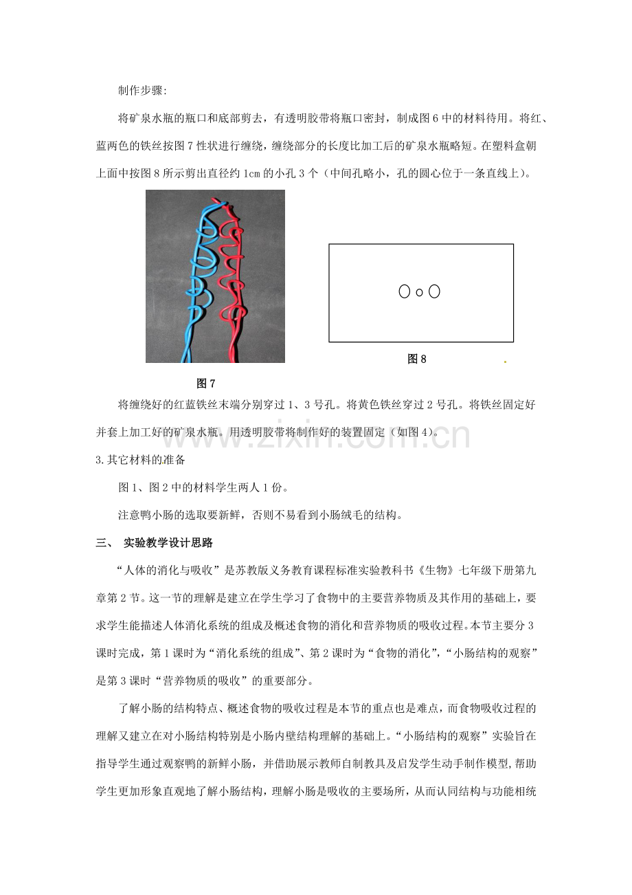 江西省信丰县黄泥中学中考生物实验汇总复习 小肠结构的观察教学设计.doc_第3页