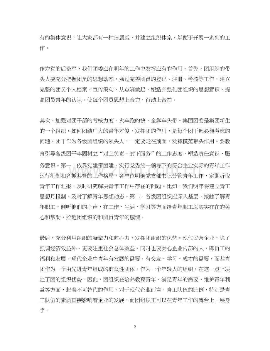 公司企业团委工作计划.docx_第2页