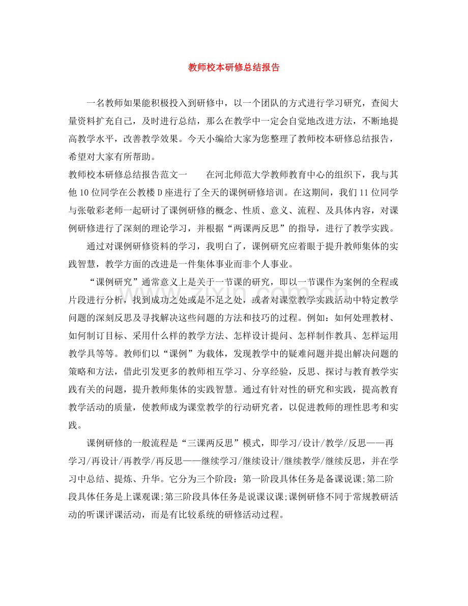 教师校本研修总结报告.docx_第1页