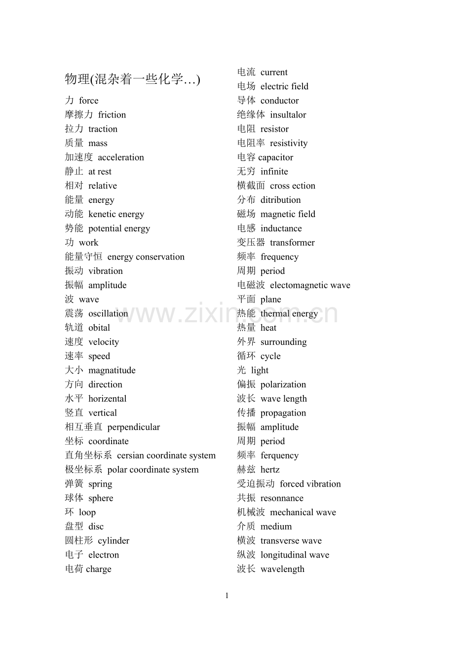 物理及生物英语词汇.doc_第1页