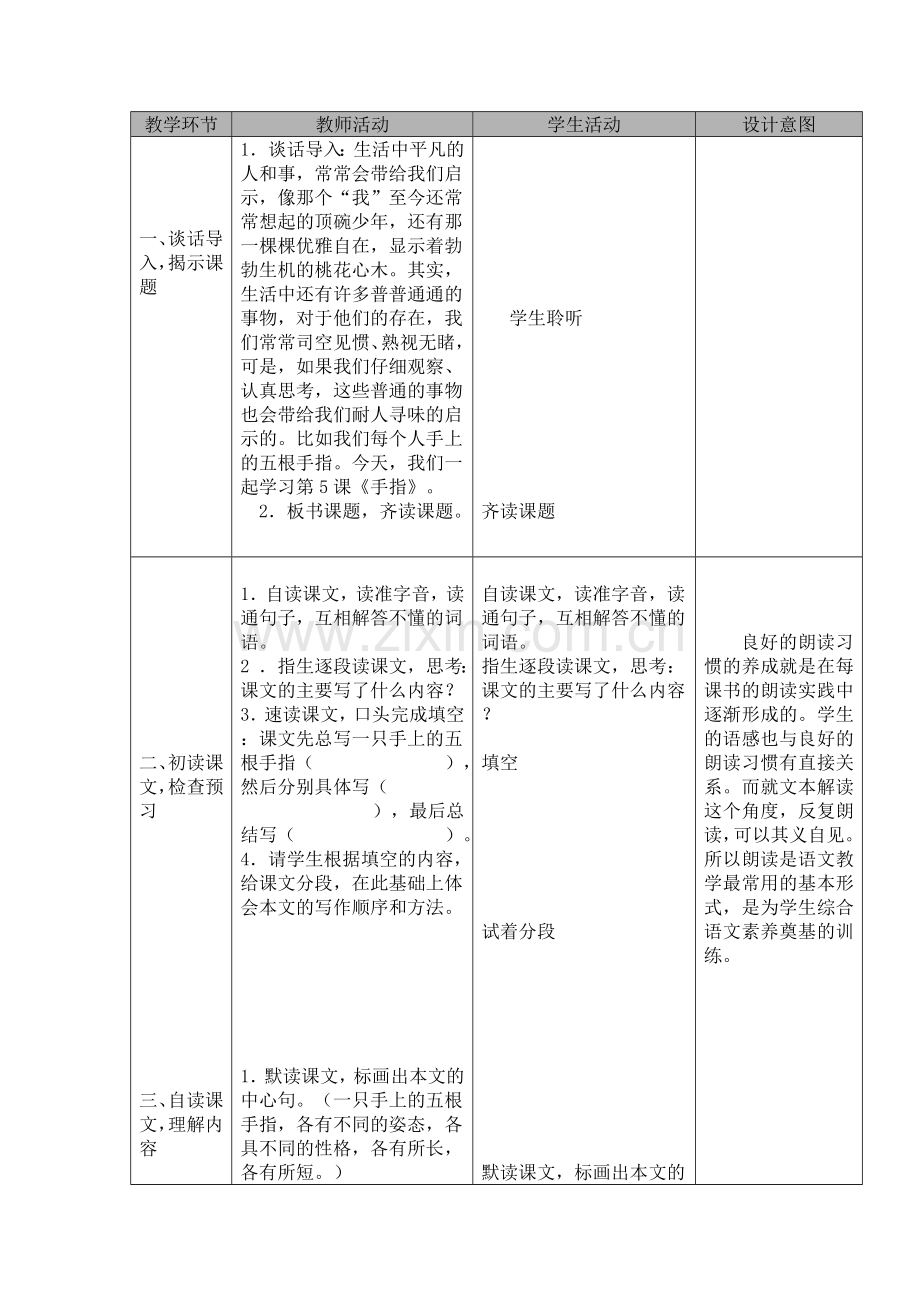 手指教学设计表格式.doc_第2页