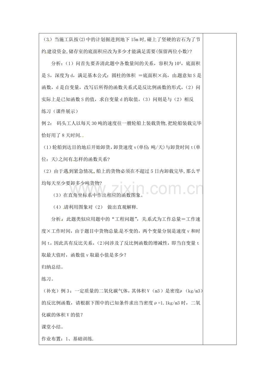 湖南省浏阳市赤马初级中学八年级数学下册《172实际问题与反比例函数》教案1 新人教版.doc_第2页