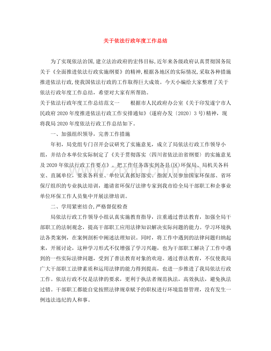 关于依法行政年度工作总结.docx_第1页