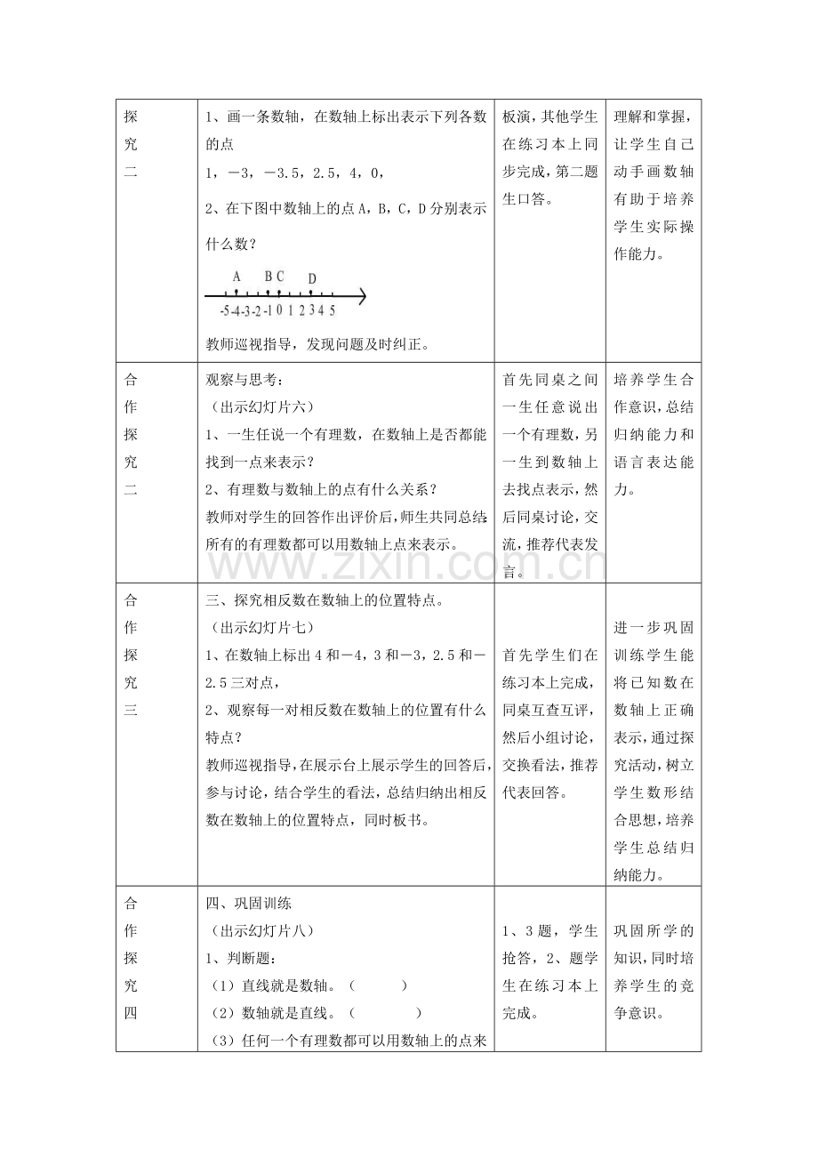 七年级数学上册 数轴教学目标人教版.doc_第3页