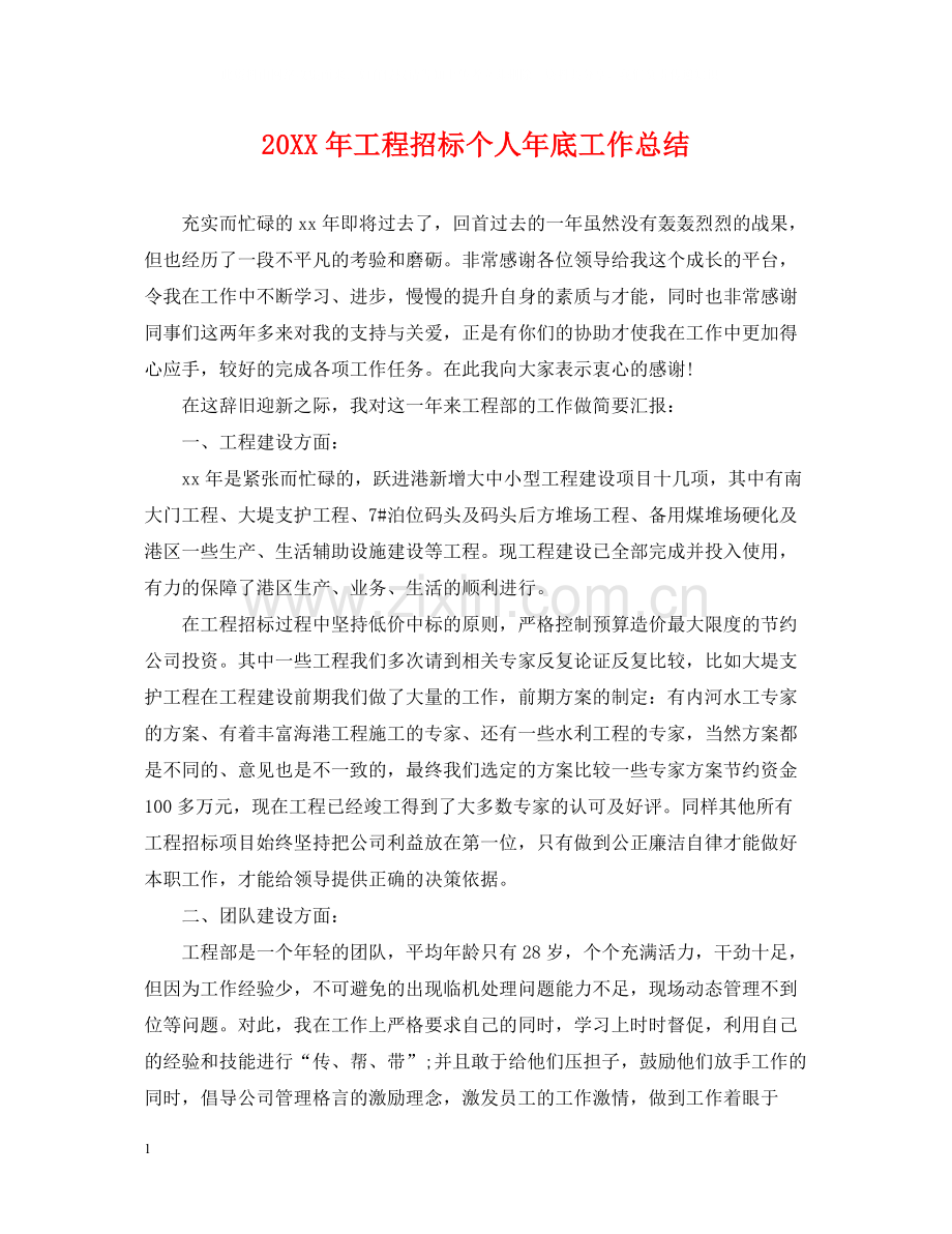 工程招标个人年底工作总结2.docx_第1页