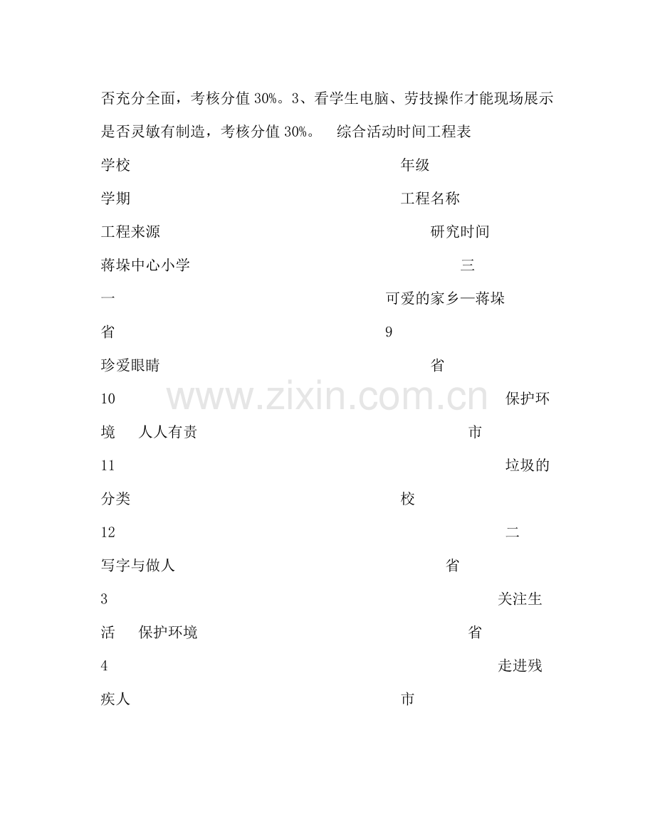 教导处范文中心小学综合实践活动教学计划.docx_第3页