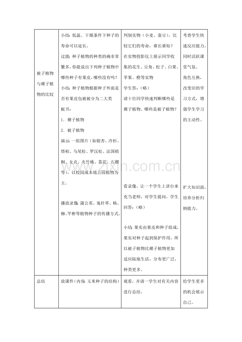 七年级生物上册 3.1.2《种子植物》（第2课时）教案 （新版）新人教版-（新版）新人教版初中七年级上册生物教案.doc_第3页