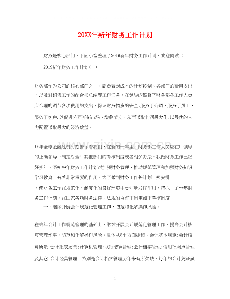 新年财务工作计划.docx_第1页