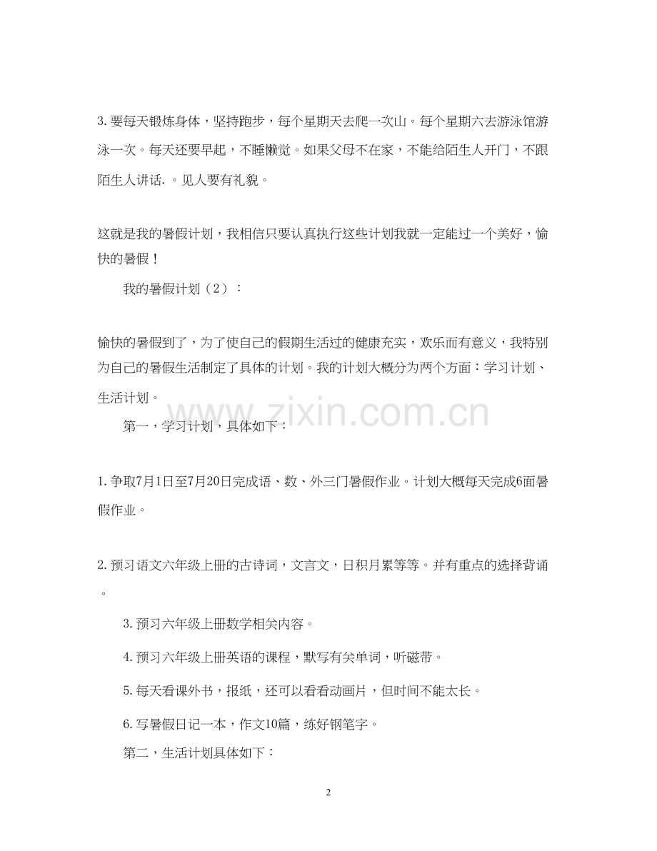 我的暑假计划5篇.docx_第2页