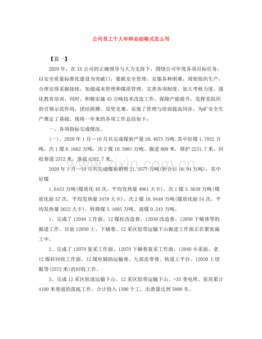 公司员工个人年终总结格式怎么写.docx_第1页