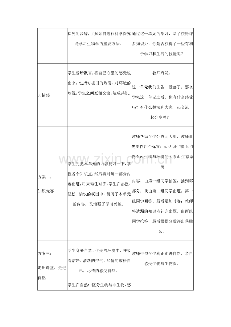 七年级生物上册：第一单元生物和生物圈教学设计人教新课标版.doc_第2页