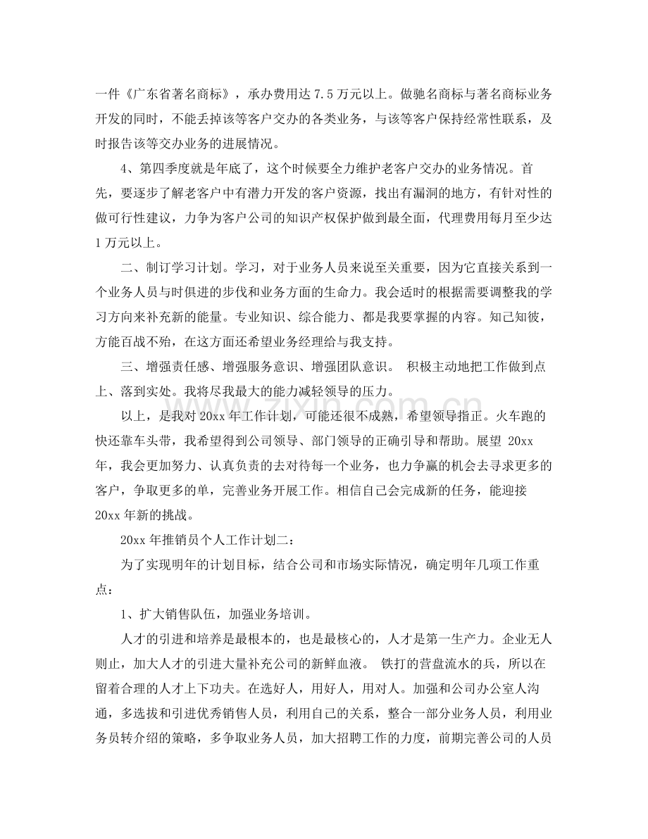 2020年推销员个人工作计划3篇.docx_第2页