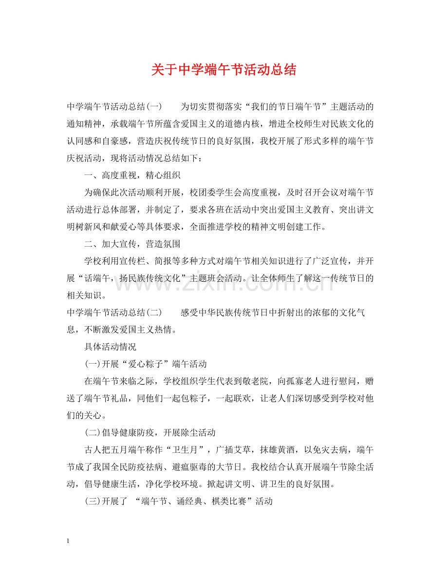 关于端午节活动总结.docx_第1页